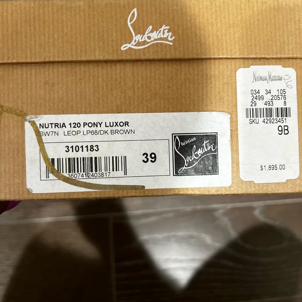 *Authentic* Christian Louboutin Nutria 120 Pony Luxor in Leopard Brown - Picture 4 of 12